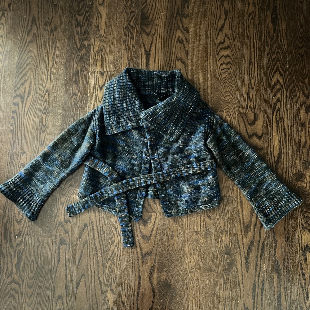 MARC JACOBS Blue and Gray Knit Cardigan